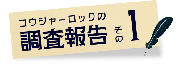 コウシャーロックの調査報告その1