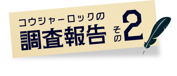 コウシャーロックの調査報告その2